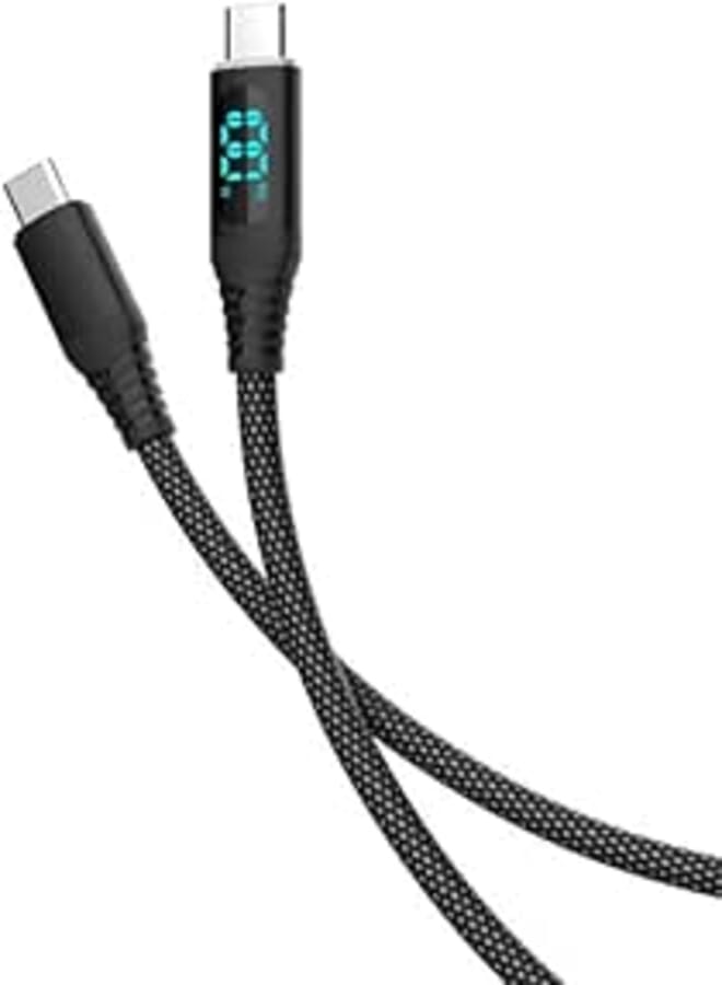 L'AVVENTO MP364 | Magnetic LED PD Cable | 100W Fast Charging | USB-C to USB-C | 1M Black